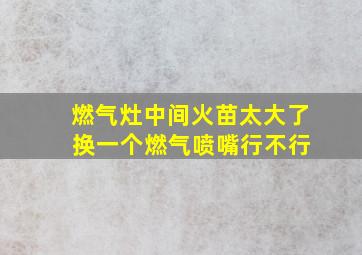 燃气灶中间火苗太大了 换一个燃气喷嘴行不行